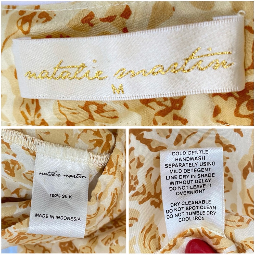NATALIE MARTIN GOLDEN YELLOW BROWN PRINT LONG KIMONO ROBE DUSTER COVERUP - Picture 8 of 8